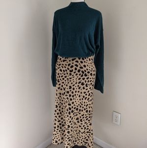 Rachel Zoe Leopard Print Midi Skirt, Size 8